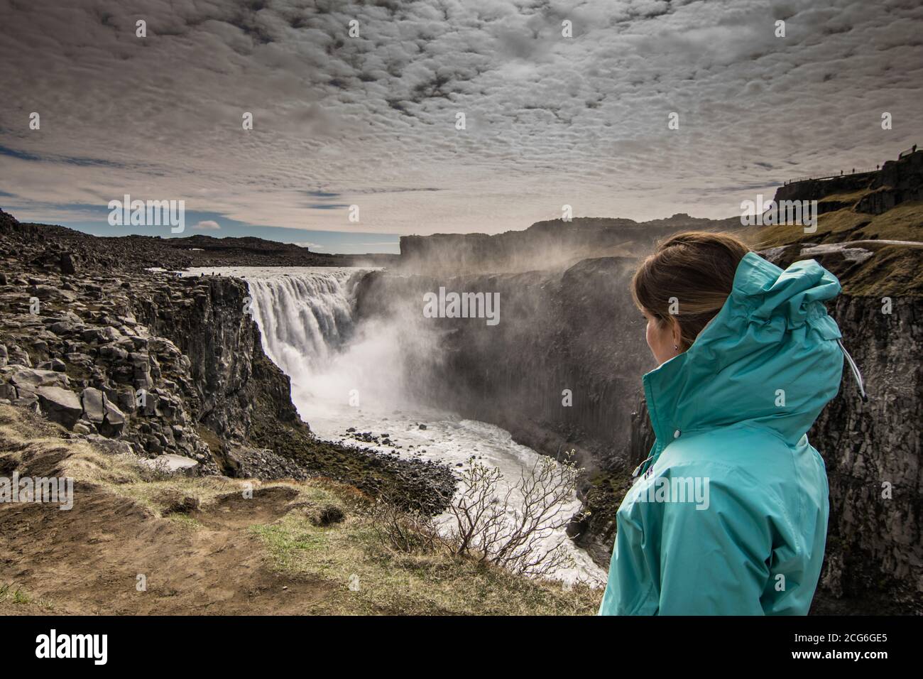 Dettifoss, la cascade la plus puissante d'Europe, l'Islande Banque D'Images