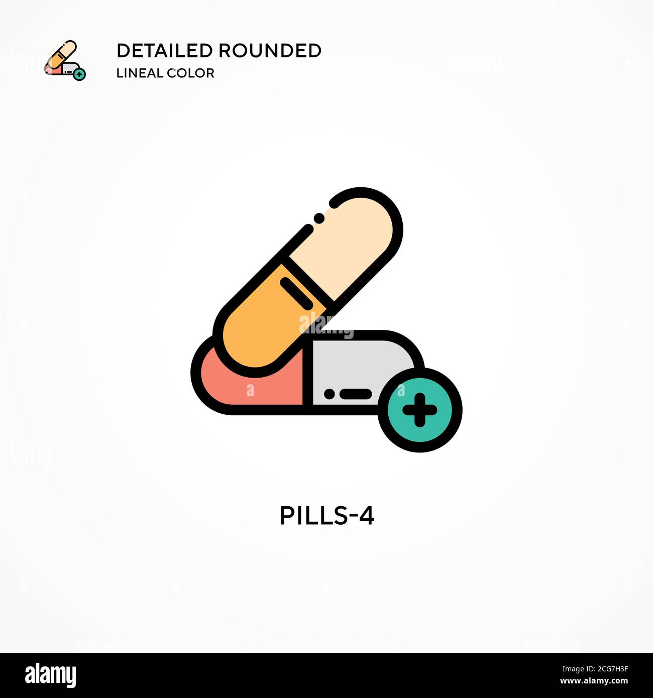 Icône de vecteur Pills-4. Concepts modernes d'illustration vectorielle. Facile à modifier et à personnaliser. Illustration de Vecteur