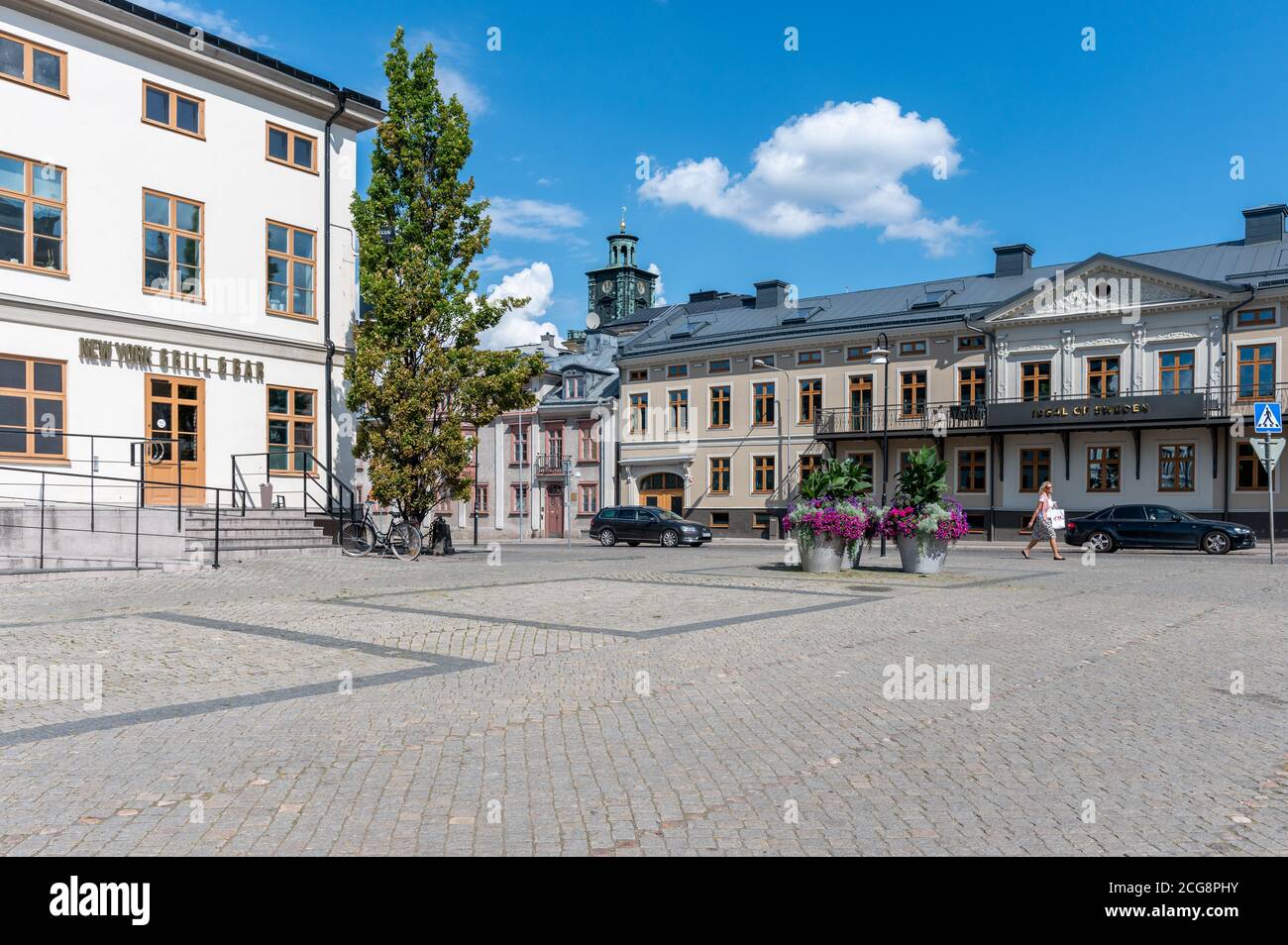 Anciens bâtiments de la place Old Square à Norrkoping. Norrkoping est une ville industrielle historique de Suède. Banque D'Images