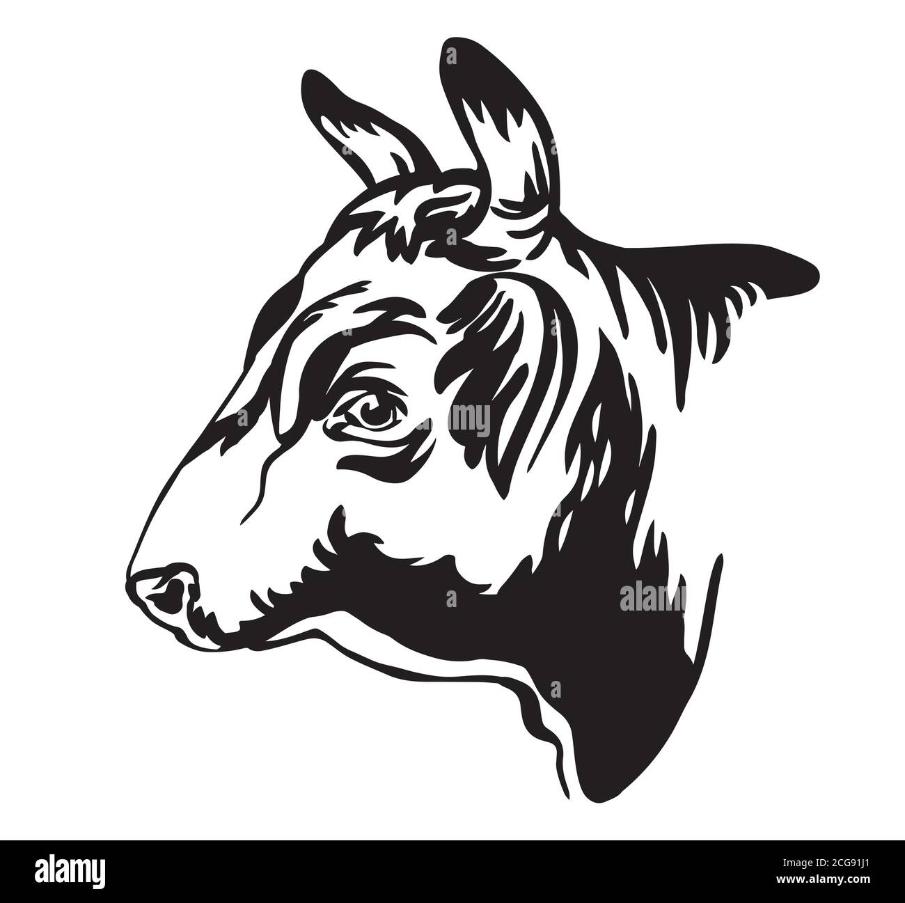 Illustration vectorielle de l'icône en forme de tête de taureau de couleur noire isolée sur fond blanc. Image de gabarit de gravure de la vache. Élément design pour affiche, t-shirt Illustration de Vecteur