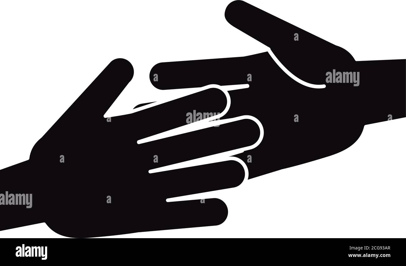 ensemble, mains équipe unité pictogramme, illustration de style de silhouette vecteur Illustration de Vecteur