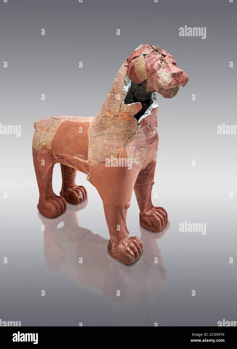 Statue de lion Hittite, probablement dépeignant Ishtar, tête est de la vallée Sirikale, corps de Hattusa, Royaume du milieu Hittite 1650-1450 BC, Bogazkale ar Banque D'Images