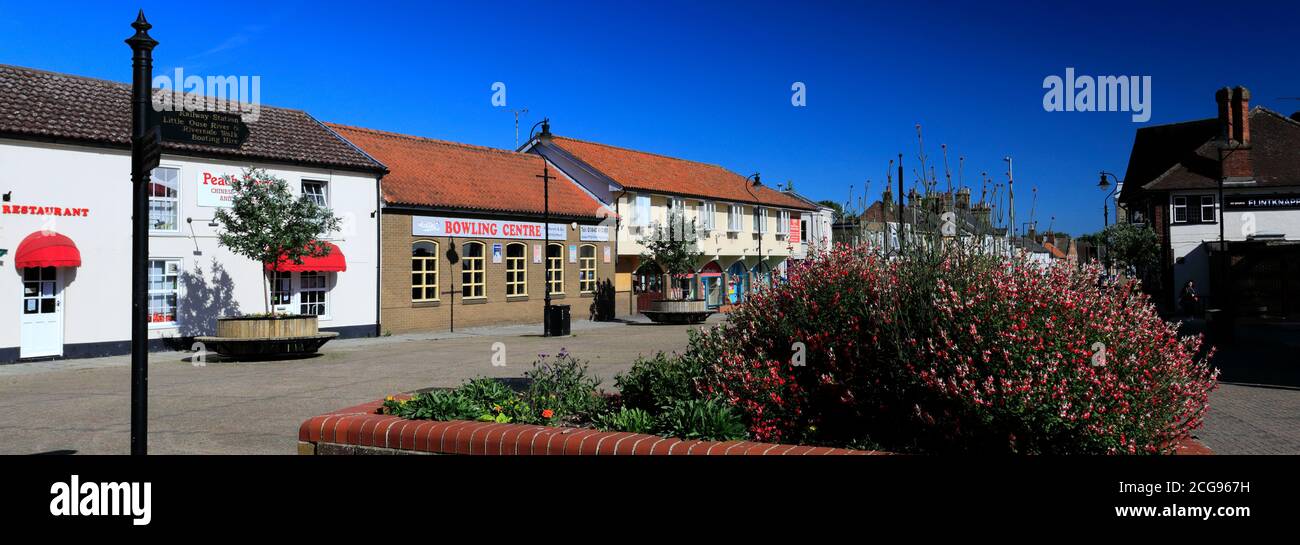 Vue d'été sur le centre-ville de Brandon, Norfolk, Angleterre Banque D'Images