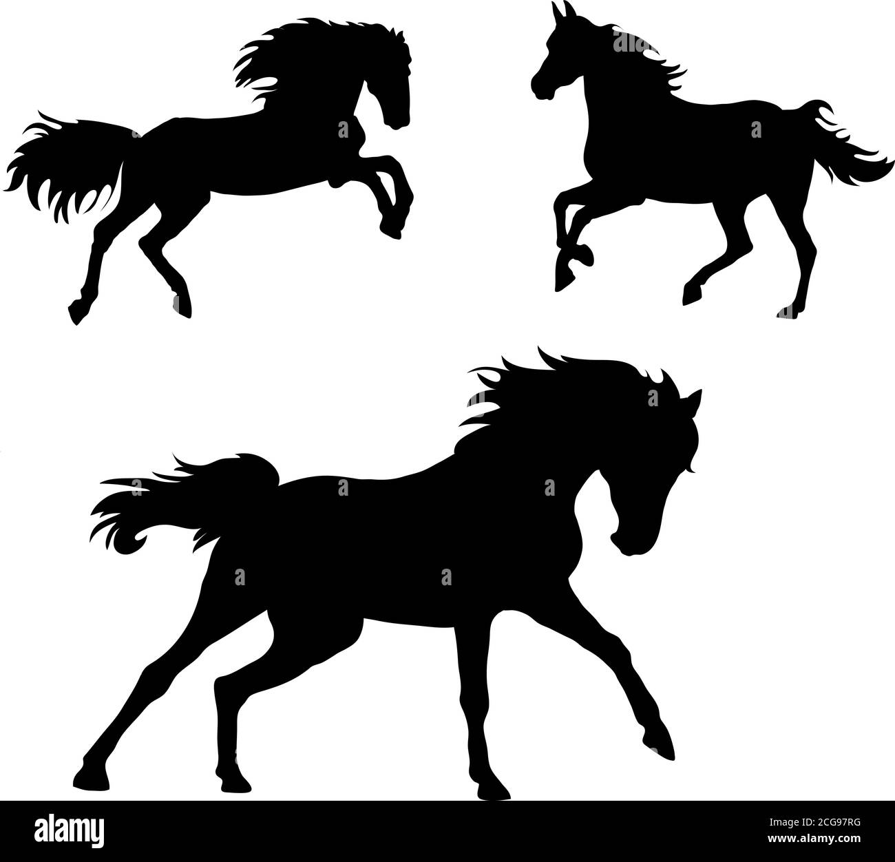 Cheval, dessin, noir, silhouette, symbole, illustration, image, image, isolé, races, vecteur, ligne, galop, tête, manie, étalon, élevage de stocks Illustration de Vecteur