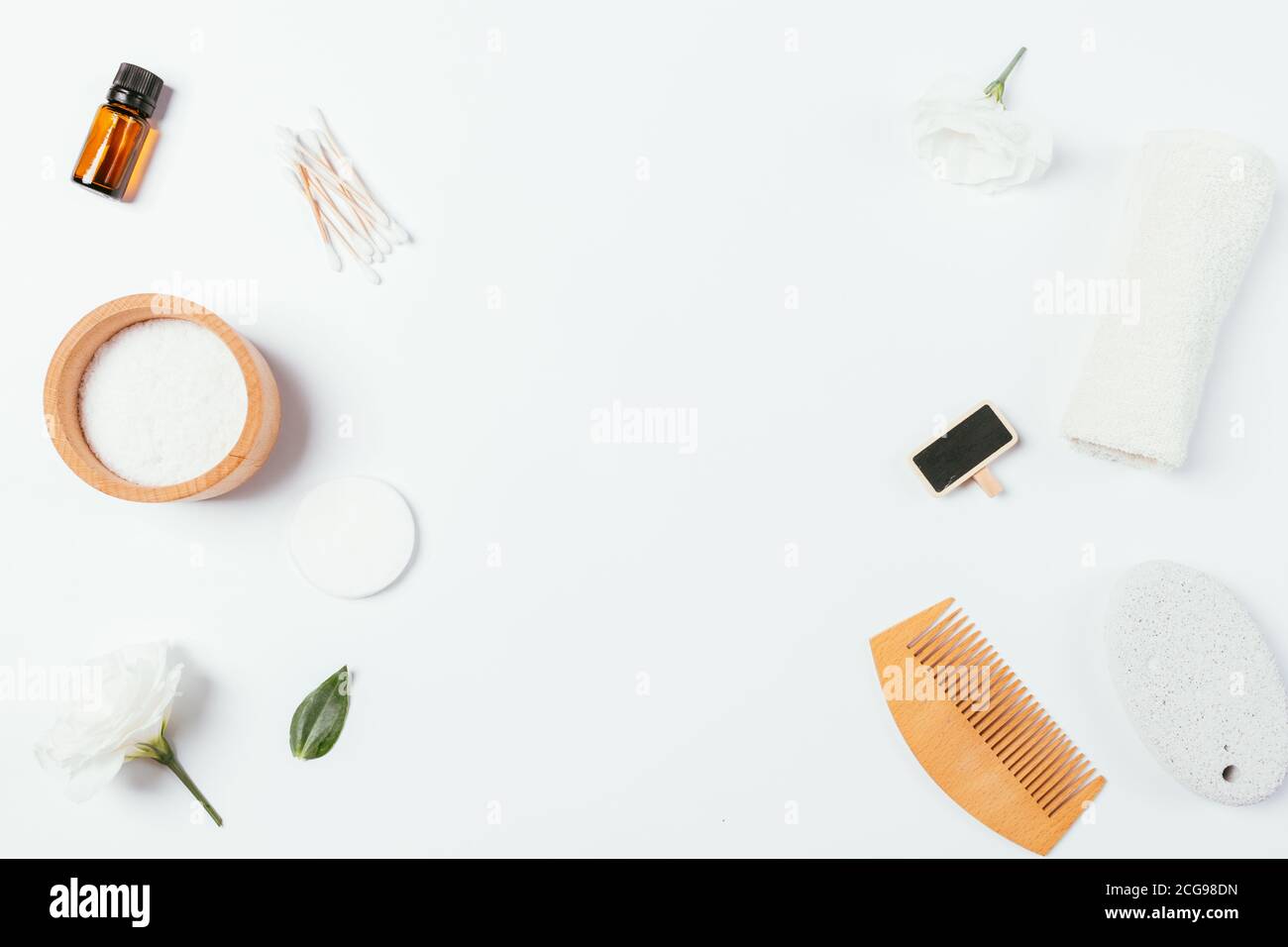 Cosmétiques biologiques et accessoires de bain zéro déchet Banque D'Images