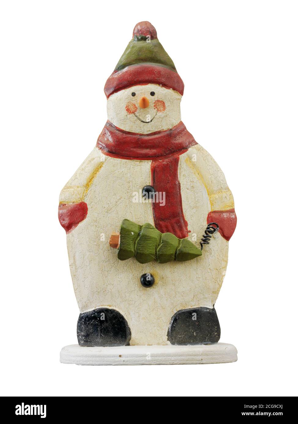 Bonhomme de neige fait main décoration de Noël, découpé Banque D'Images