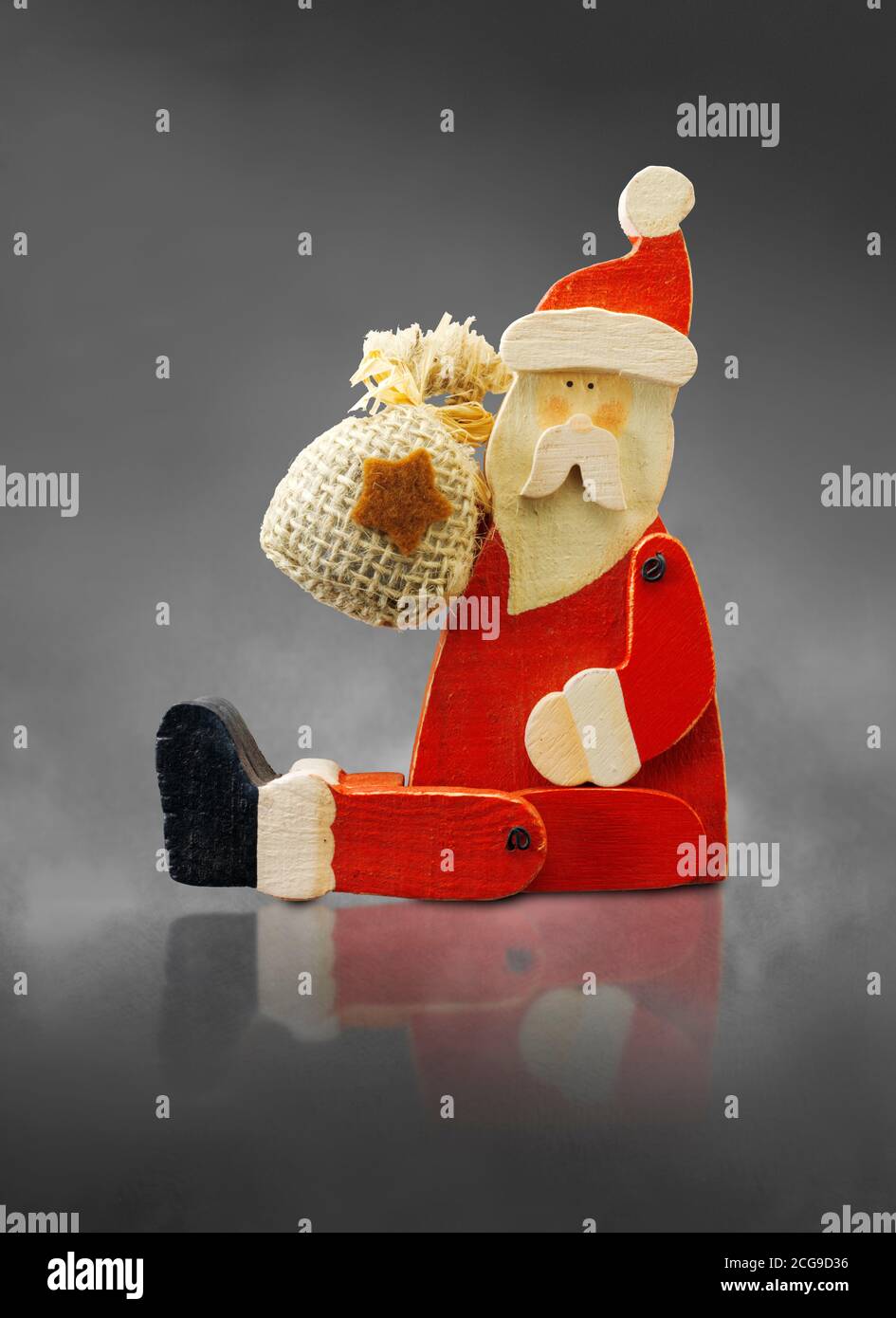 Décoration de Noël en bois du Père Noël (Père Noël), découpée Banque D'Images