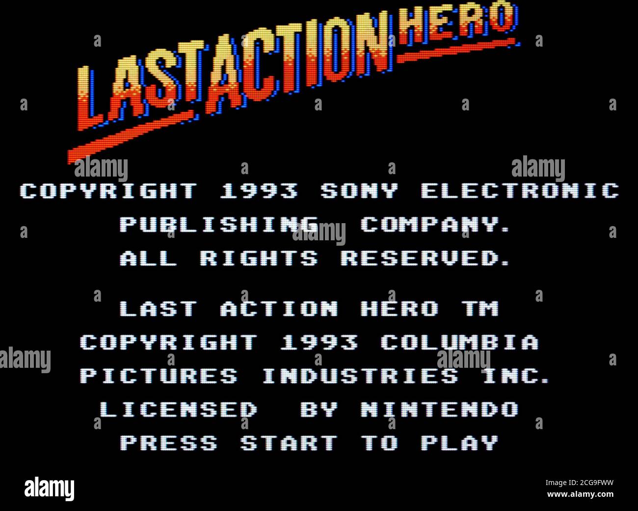 Last action Hero - Nintendo Entertainment System - NES Videogame - usage éditorial seulement Banque D'Images