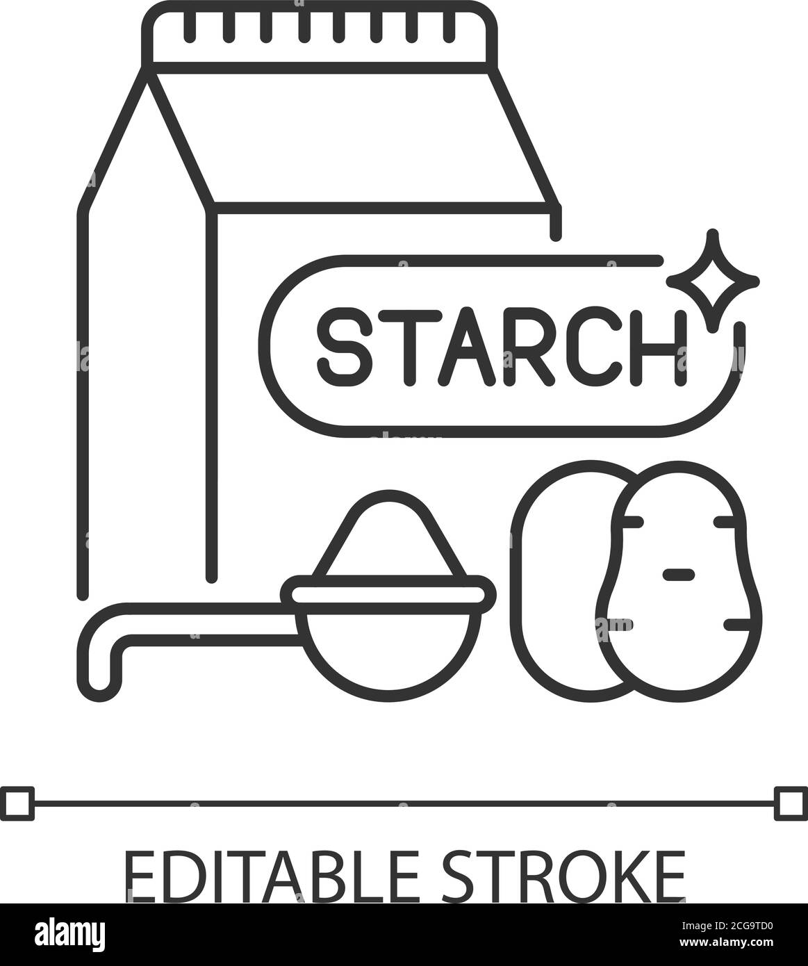 Icône linéaire amidon Illustration de Vecteur