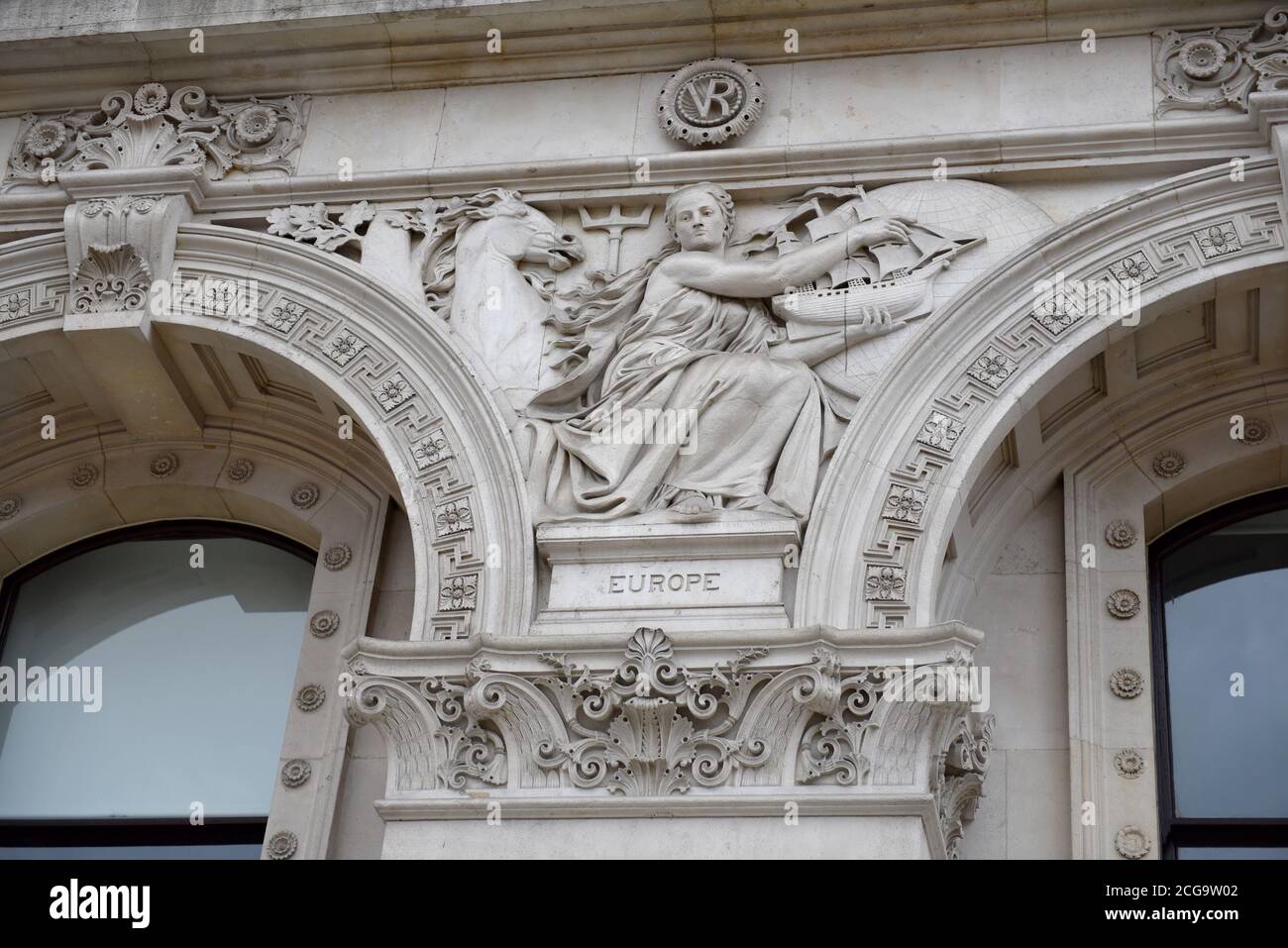 Le centre de l'Art Noaveau en Europe. Façade de l'ancien bâtiment à Londres. Banque D'Images