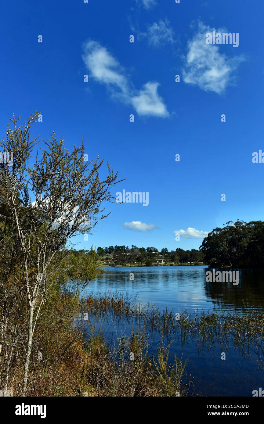 Lac Wentworth Falls dans les Blue Mountains à l'ouest de Sydney Banque D'Images