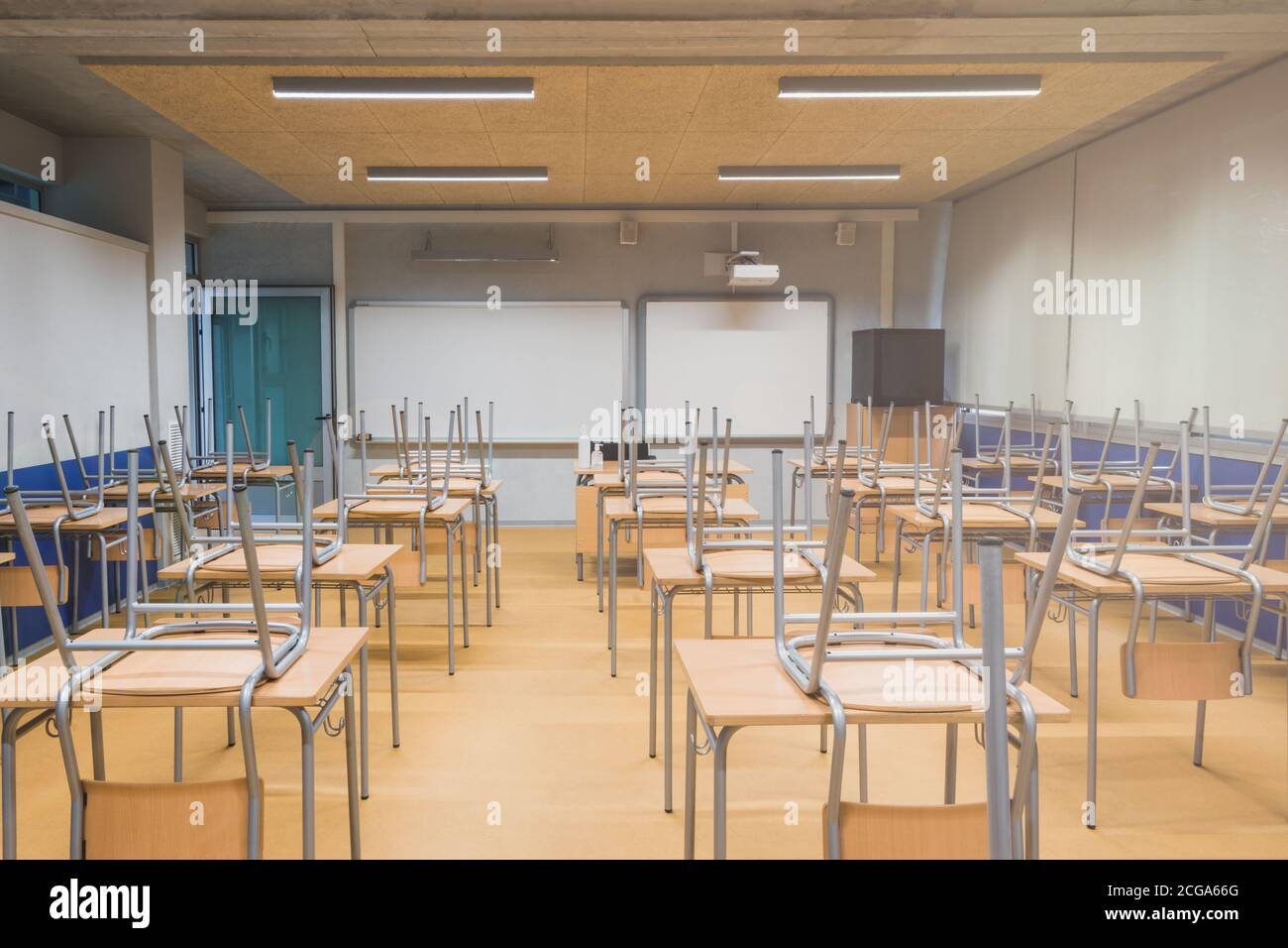 École vide - en raison du virus corona COVID-19 Banque D'Images