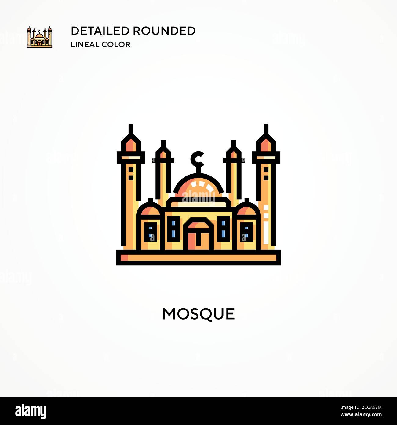 Icône de vecteur de mosquée. Concepts modernes d'illustration vectorielle. Facile à modifier et à personnaliser. Illustration de Vecteur