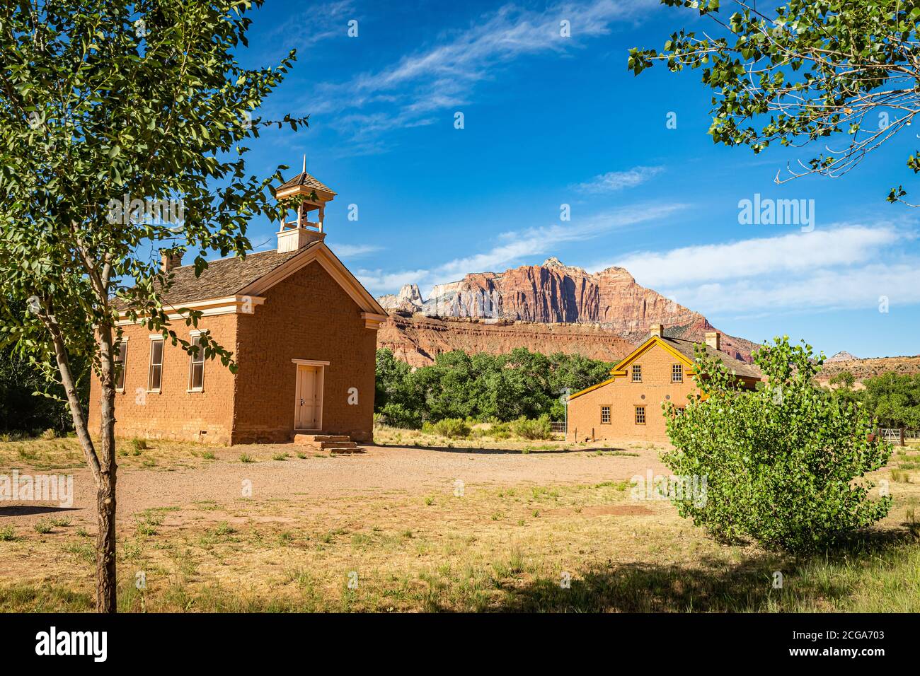 Grafton, Utah, États-Unis - 13 juin 2020 : bâtiments abandonnés dans la ville fantôme de Grafton, dans l'Utah. Banque D'Images