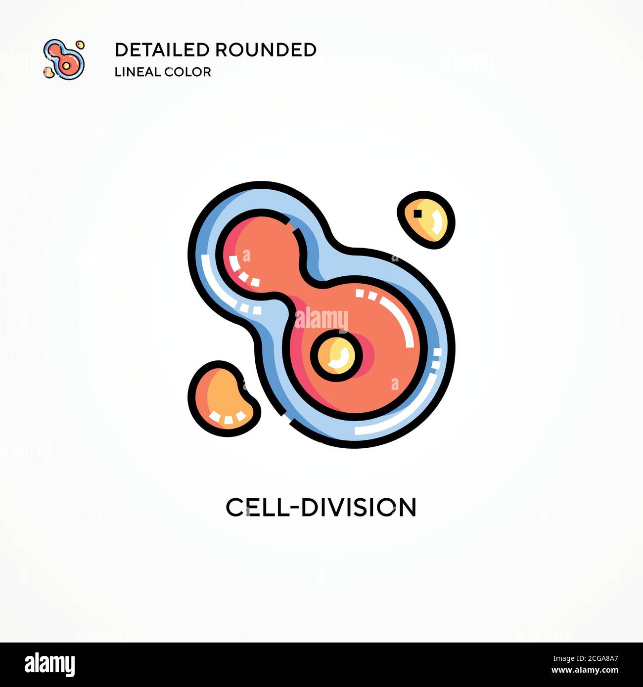 Icône de vecteur de division cellulaire. Concepts modernes d'illustration vectorielle. Facile à modifier et à personnaliser. Illustration de Vecteur