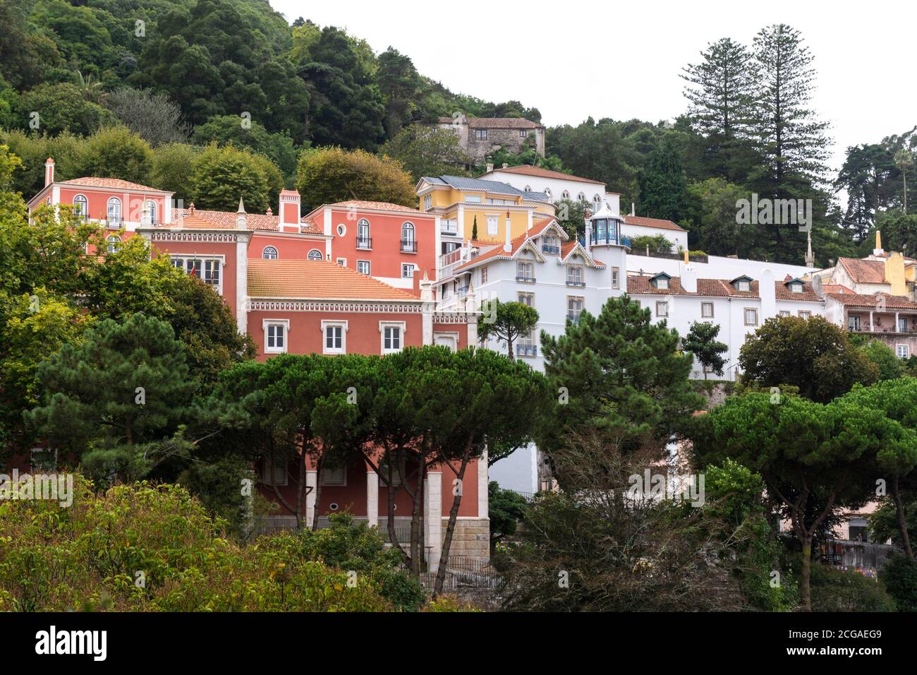 Belle vue sur les bâtiments historiques dans le centre-ville de Sintra, près de Lisbonne, Portugal Banque D'Images