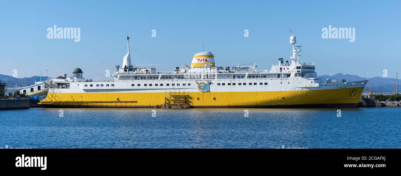 Le Hakkoda Maru, un ancien ferry des chemins de fer nationaux japonais à Aomori, au Japon. Banque D'Images