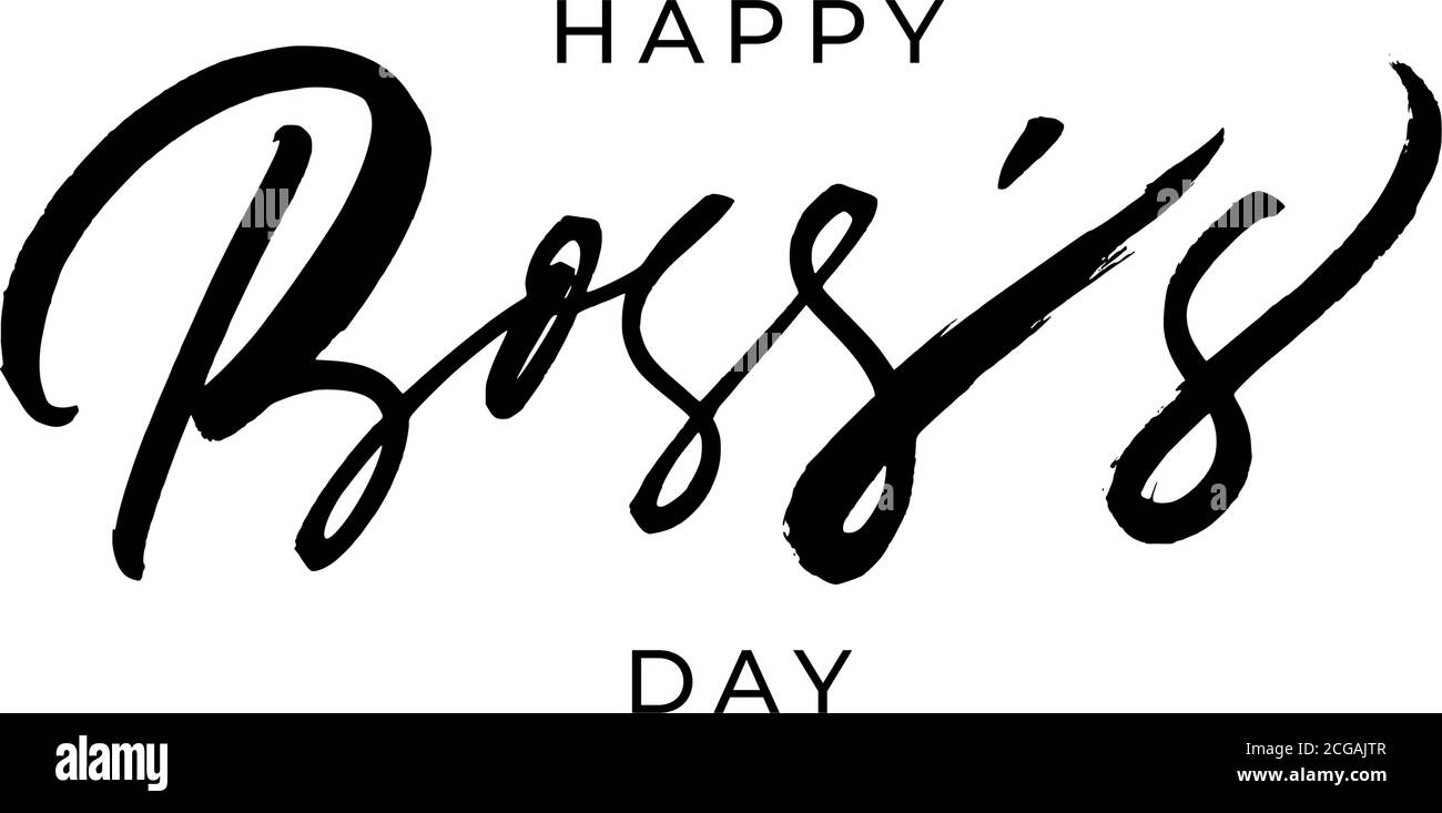 Pinceau vecteur de jour de Happy Boss calligraphie. Illustration de Vecteur