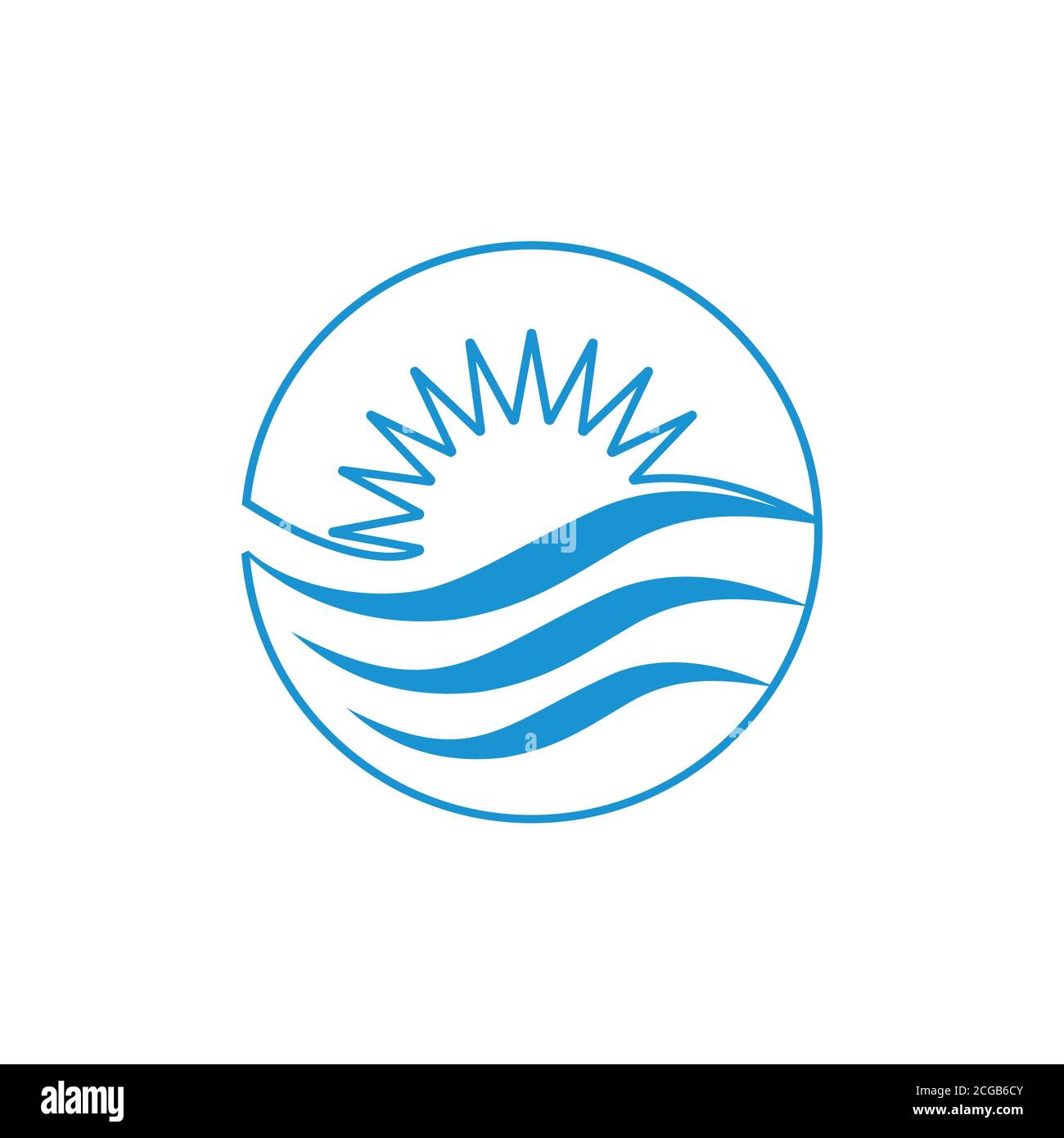 Les vagues contours sun circle design vector Illustration de Vecteur