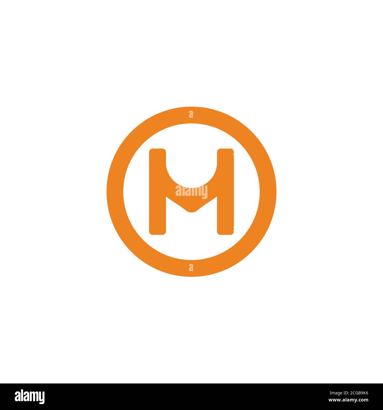 lettre mh simple cercle géométrique logo vecteur Illustration de Vecteur