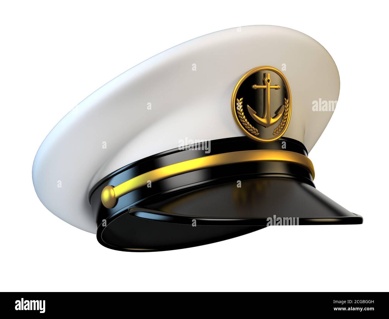 Casquette de marine, officier de navire, amiral, marin, capitaine de marine  chapeau vue de face rendu 3d Photo Stock - Alamy