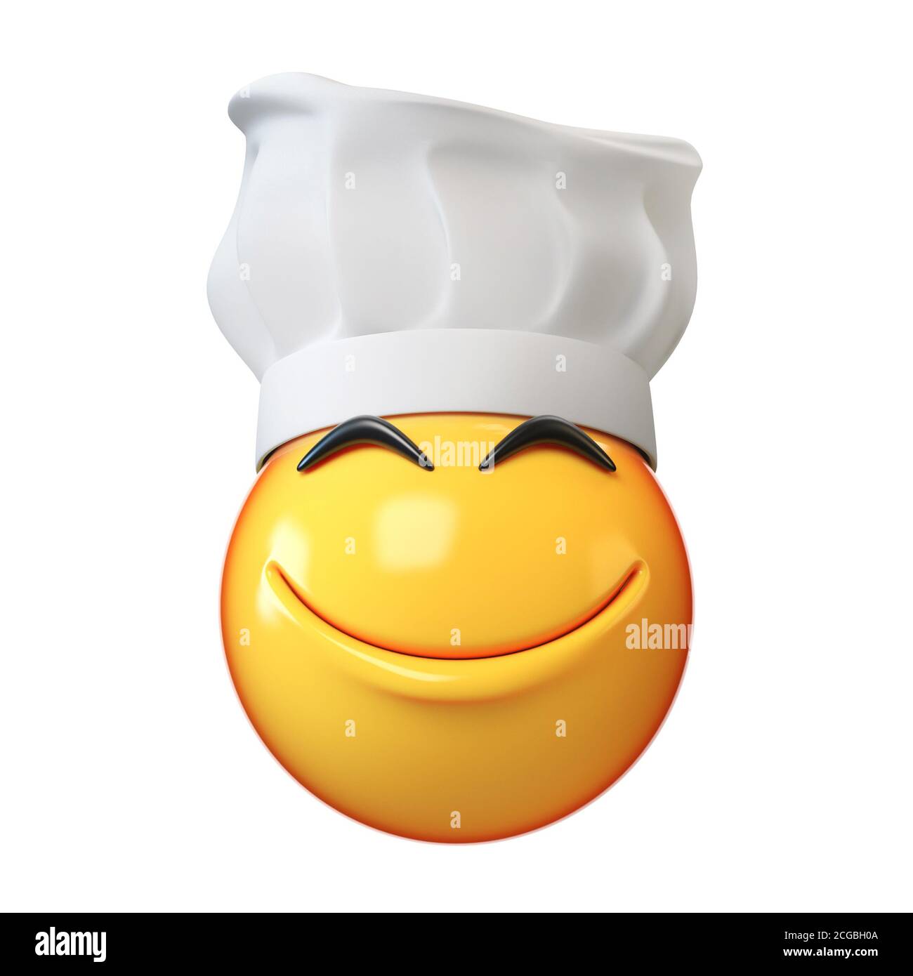 Emoji Cook isolé sur fond blanc, émoticone restaurant chef rendu 3d ...