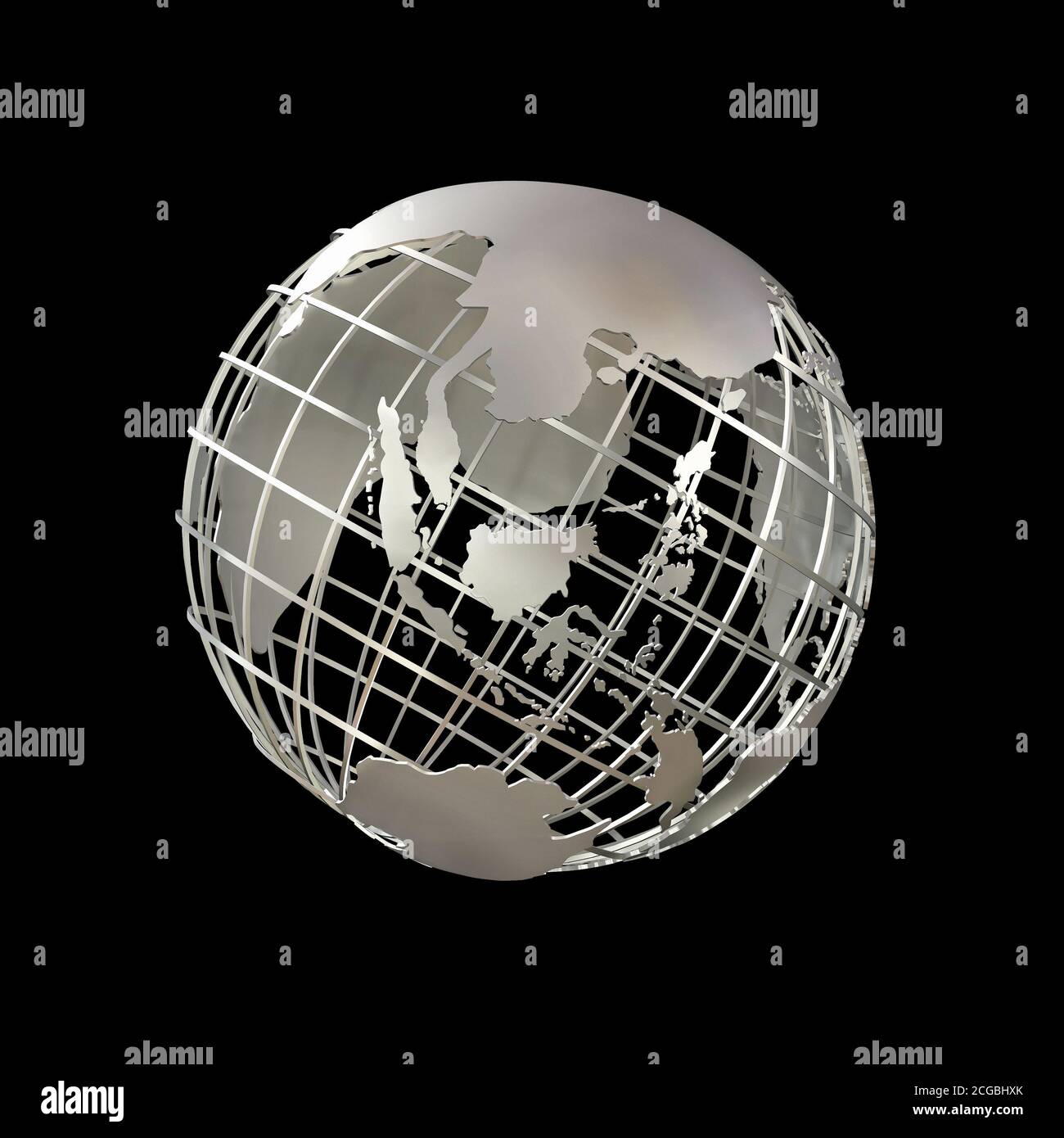 Globe terrestre isolé sur fond noir Banque D'Images