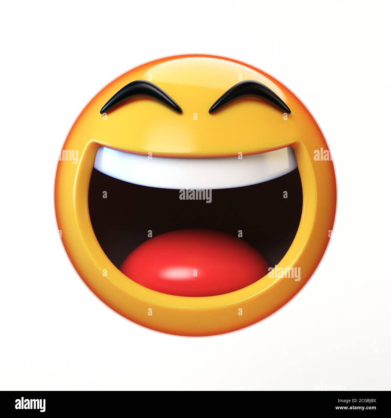 LOL Emoji isolé sur fond blanc, rire émoticon visage rendu 3d Banque D'Images