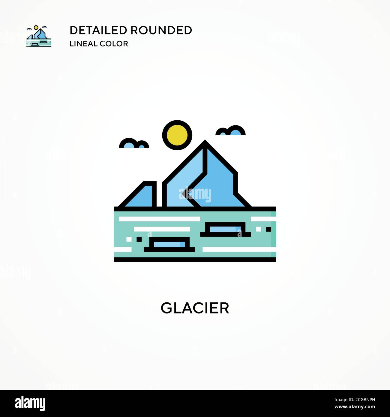 Icône de vecteur Glacier. Concepts modernes d'illustration vectorielle. Facile à modifier et à personnaliser. Illustration de Vecteur