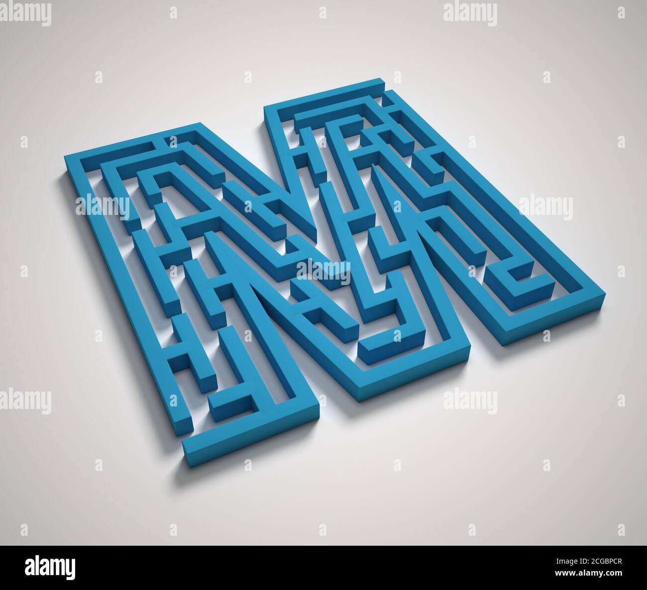 Maze font 3d rendering lettre M Photo Stock - Alamy
