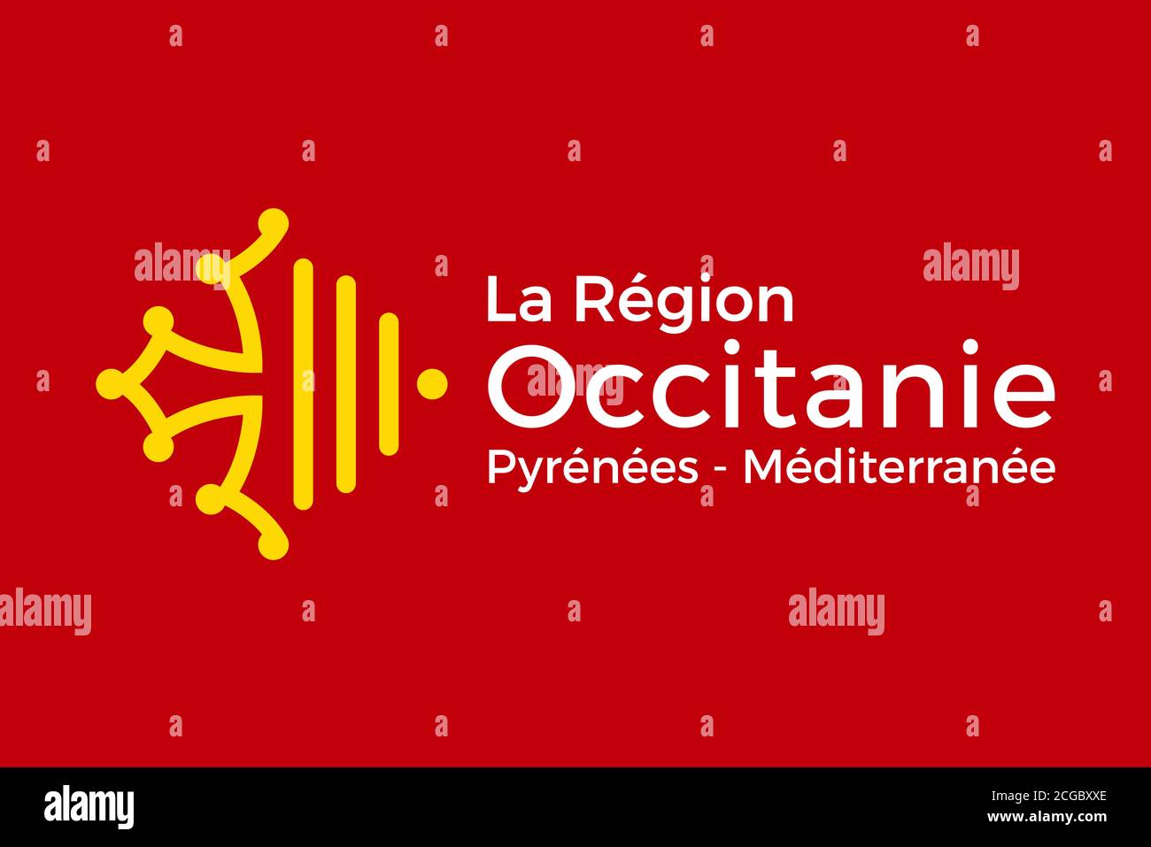 Drapeau régional de l'Occitanie France Banque D'Images