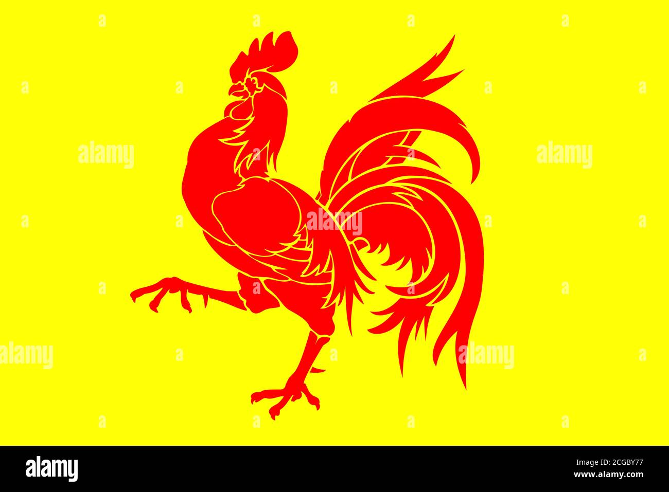 Drapeau régional de Wallonie Belgique Banque D'Images