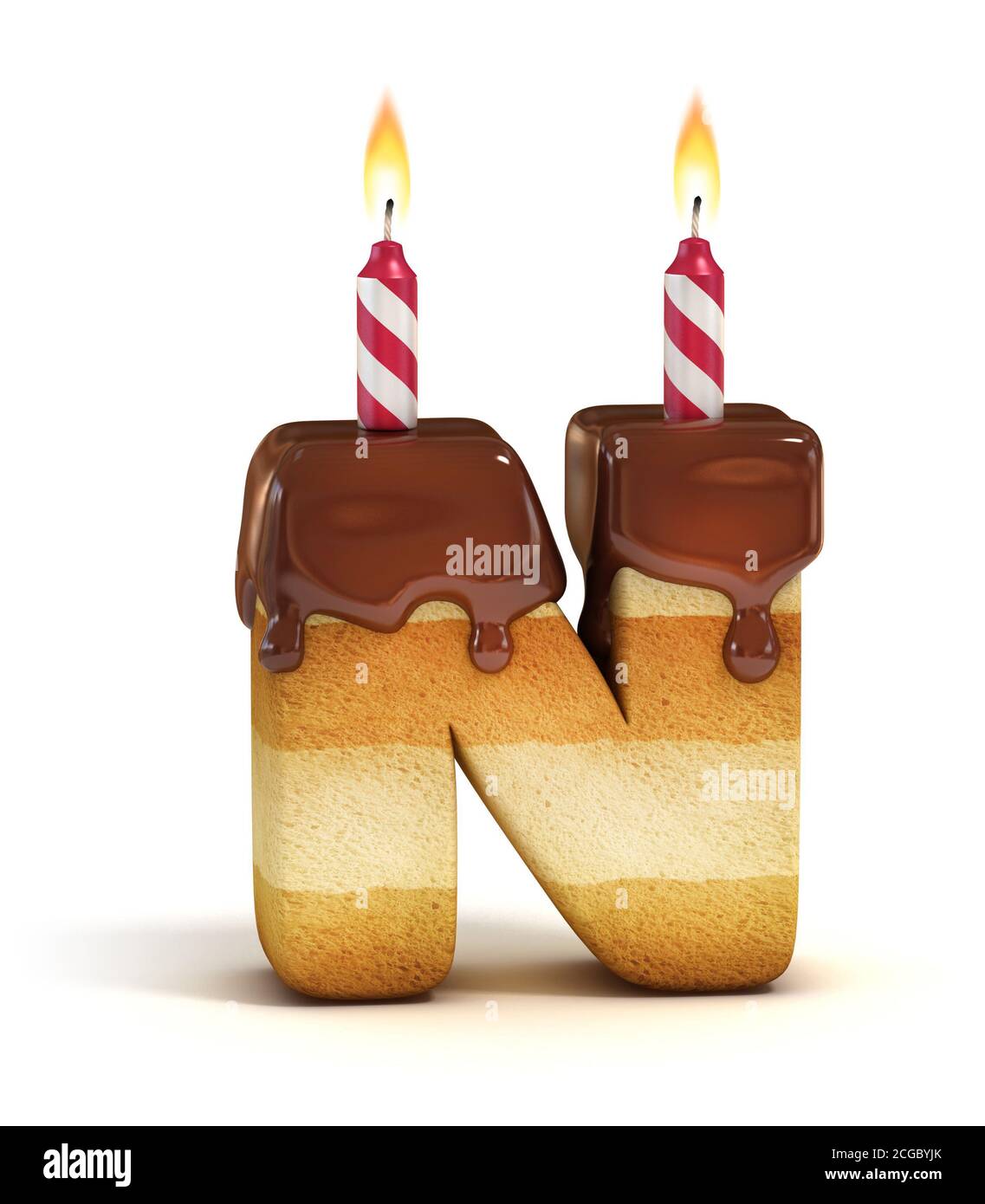 Gateau D Anniversaire Police Lettre N Photo Stock Alamy
