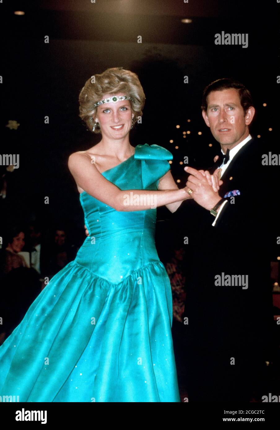 Le Prince Charles et la princesse Diana dansent au Southern Cross Hotel, Melbourne, Australie, le 1985 octobre Banque D'Images
