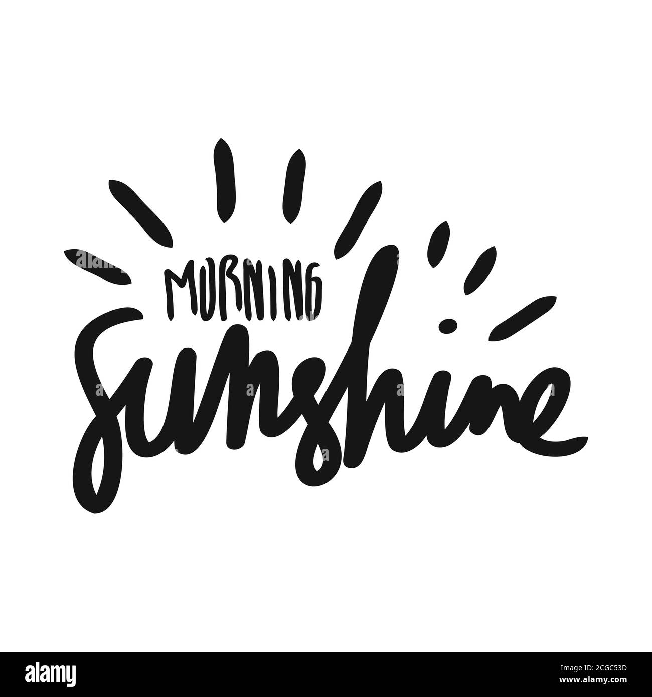 Good Morning Sunshine Nice Vector Calligraphie Lettering motivation expression Poster Design. doodle illustration vectorielle Illustration de Vecteur