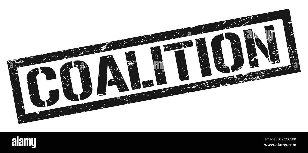 SIGNE de timbre rectangle grungy noir DE COALITION. Banque D'Images