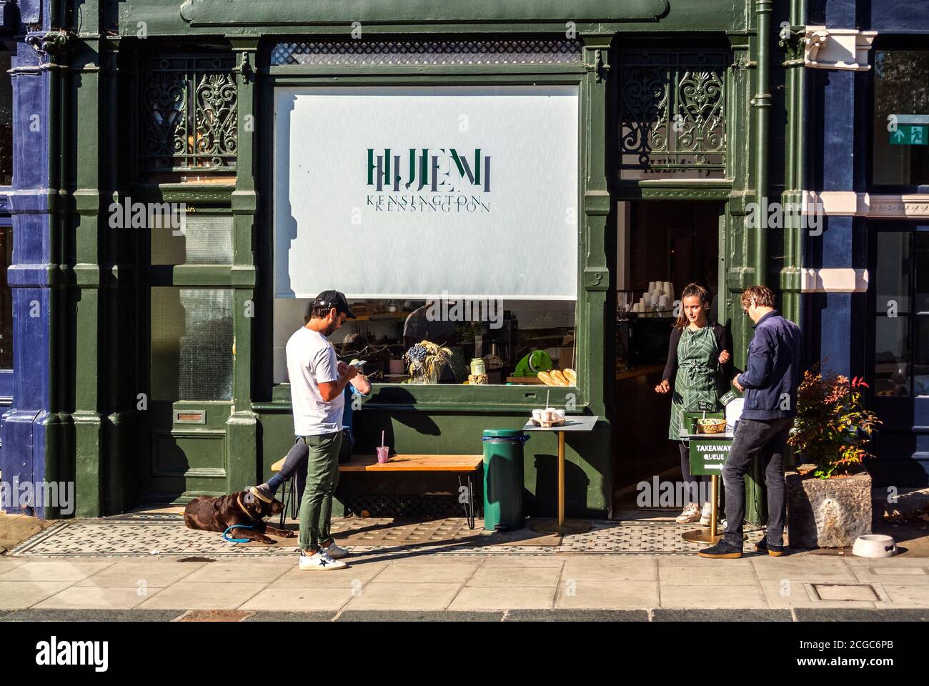 Hjem, café et Takeaway, Launceston place, Kensington, Londres Banque D'Images