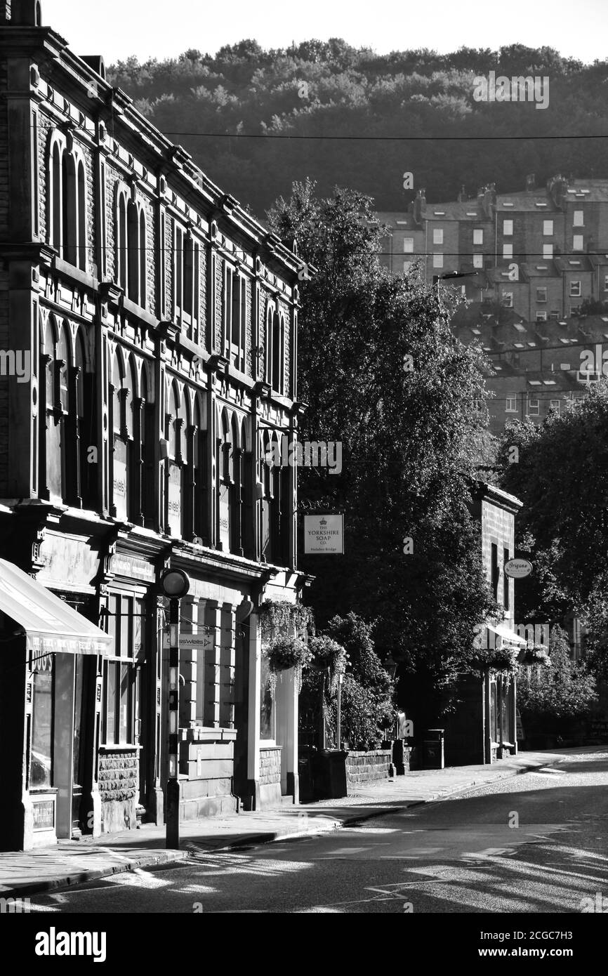 Market Street, Hebden Bridge, Pennines, Yorkshire, Royaume-Uni Banque D'Images