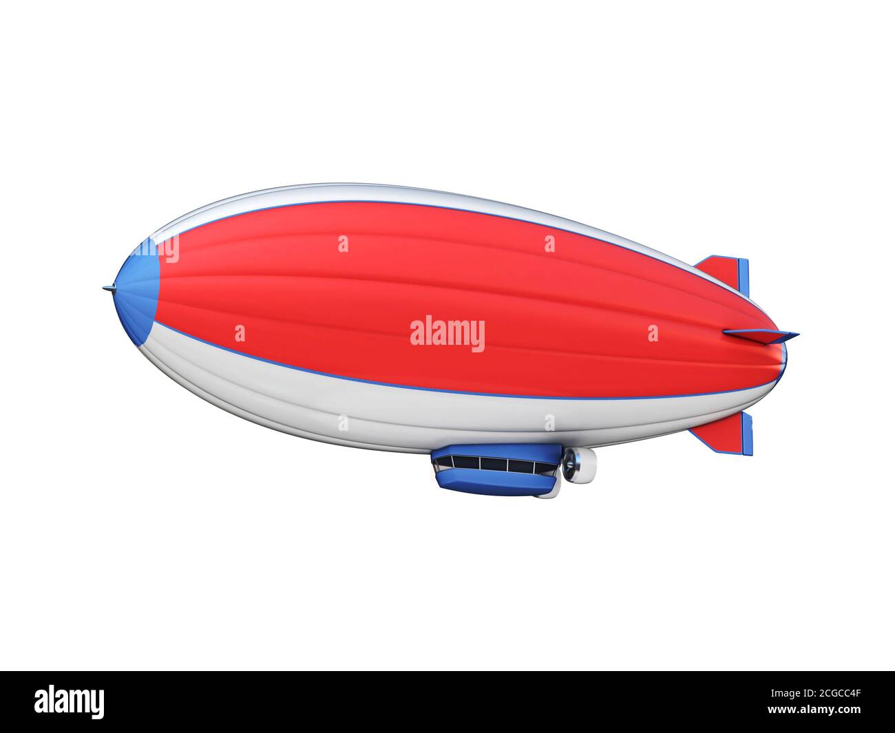 zeppelin sur fond blanc rendu 3d Banque D'Images