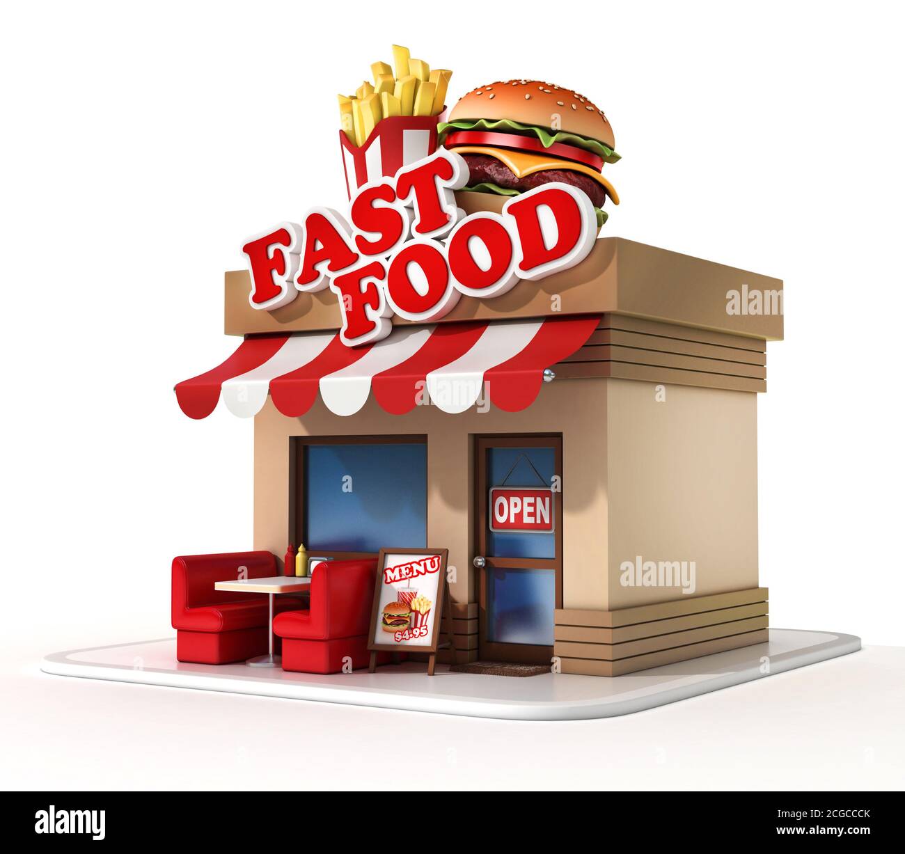 illustration 3d du restaurant de restauration rapide Banque D'Images