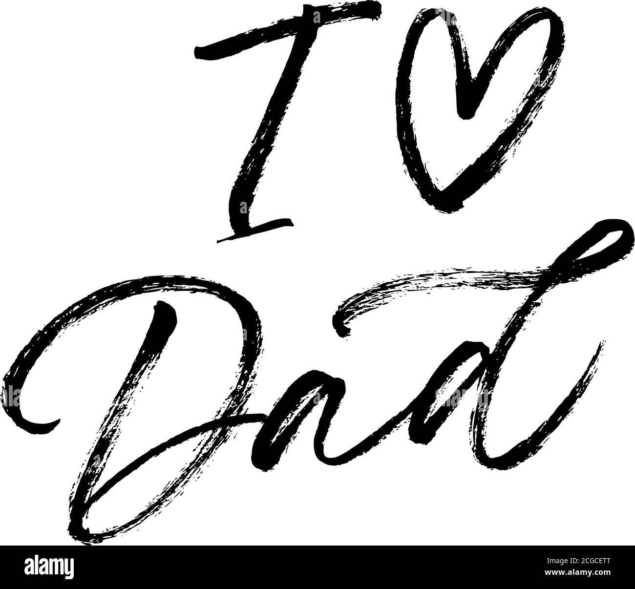 J'adore la carte de vœux Papa calligraphie. Illustration de Vecteur