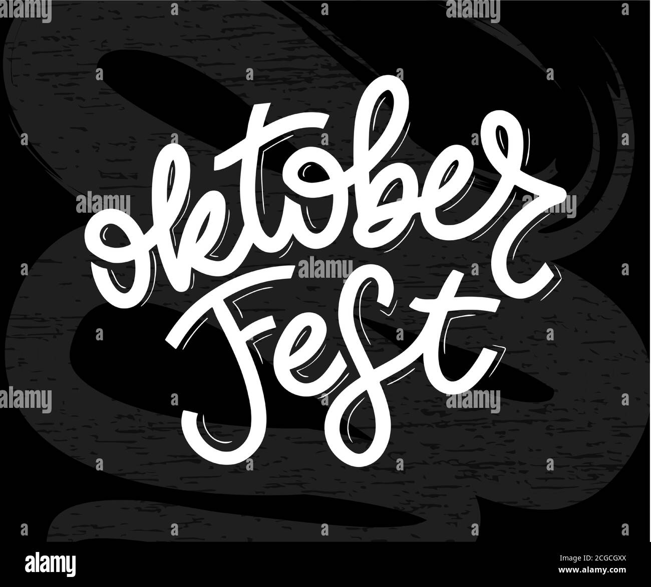Lettrage manuscrit Oktoberfest. Motif vectoriel typographique Oktoberfest pour cartes de vœux et poster. Bannière vecteur Festival de la bière. Modèle de conception Illustration de Vecteur