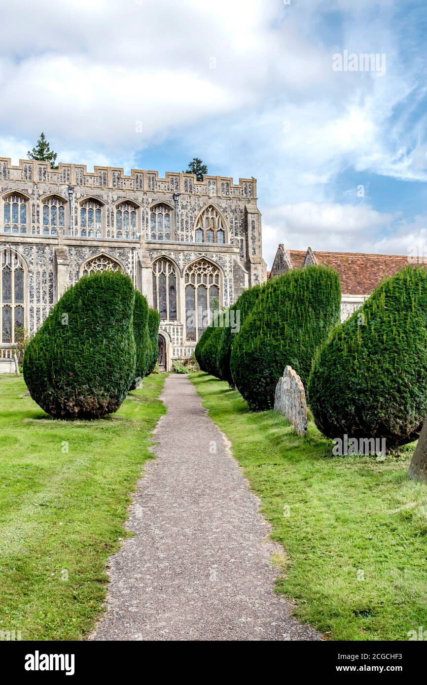 L'église Holy Trinity à long Melford Banque D'Images