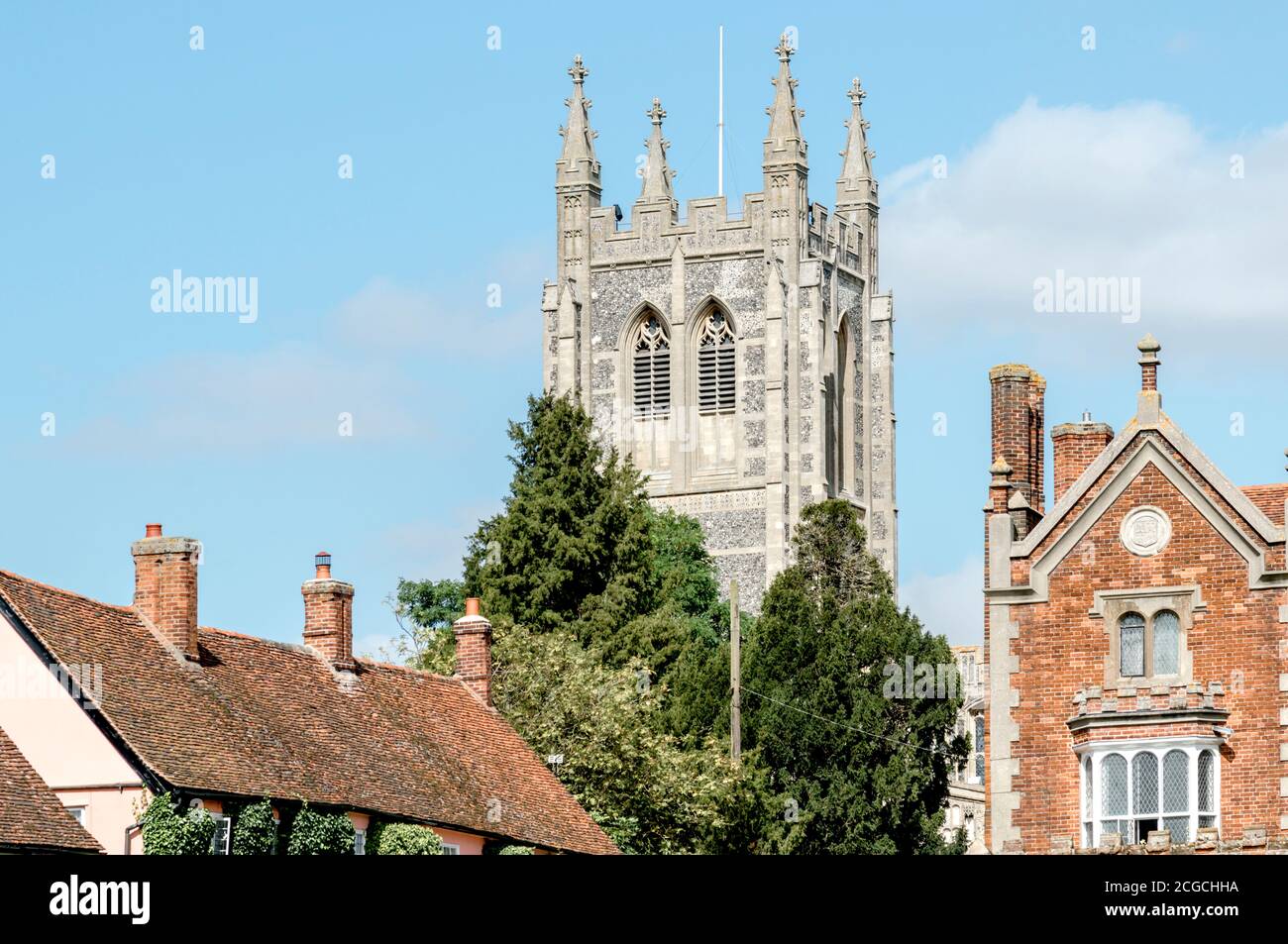 L'église Holy Trinity à long Melford Banque D'Images