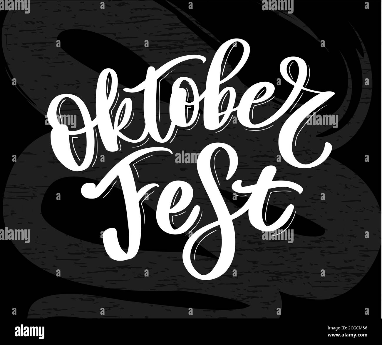 Lettrage manuscrit Oktoberfest. Motif vectoriel typographique Oktoberfest pour cartes de vœux et poster. Bannière vecteur Festival de la bière. Modèle de conception Illustration de Vecteur
