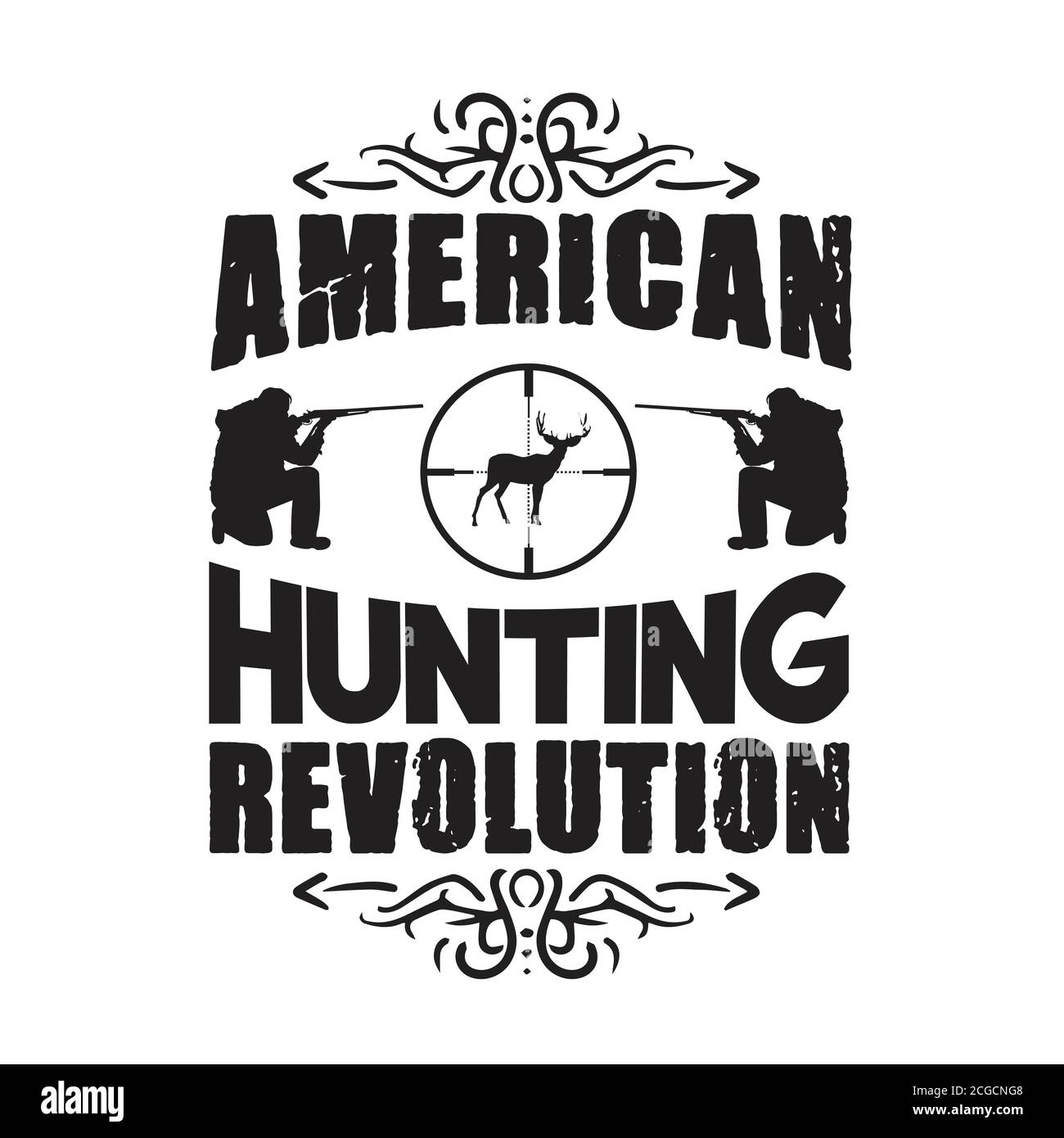 Citation de chasse et de dire bon pour l'affiche. Révolution de chasse américaine Illustration de Vecteur