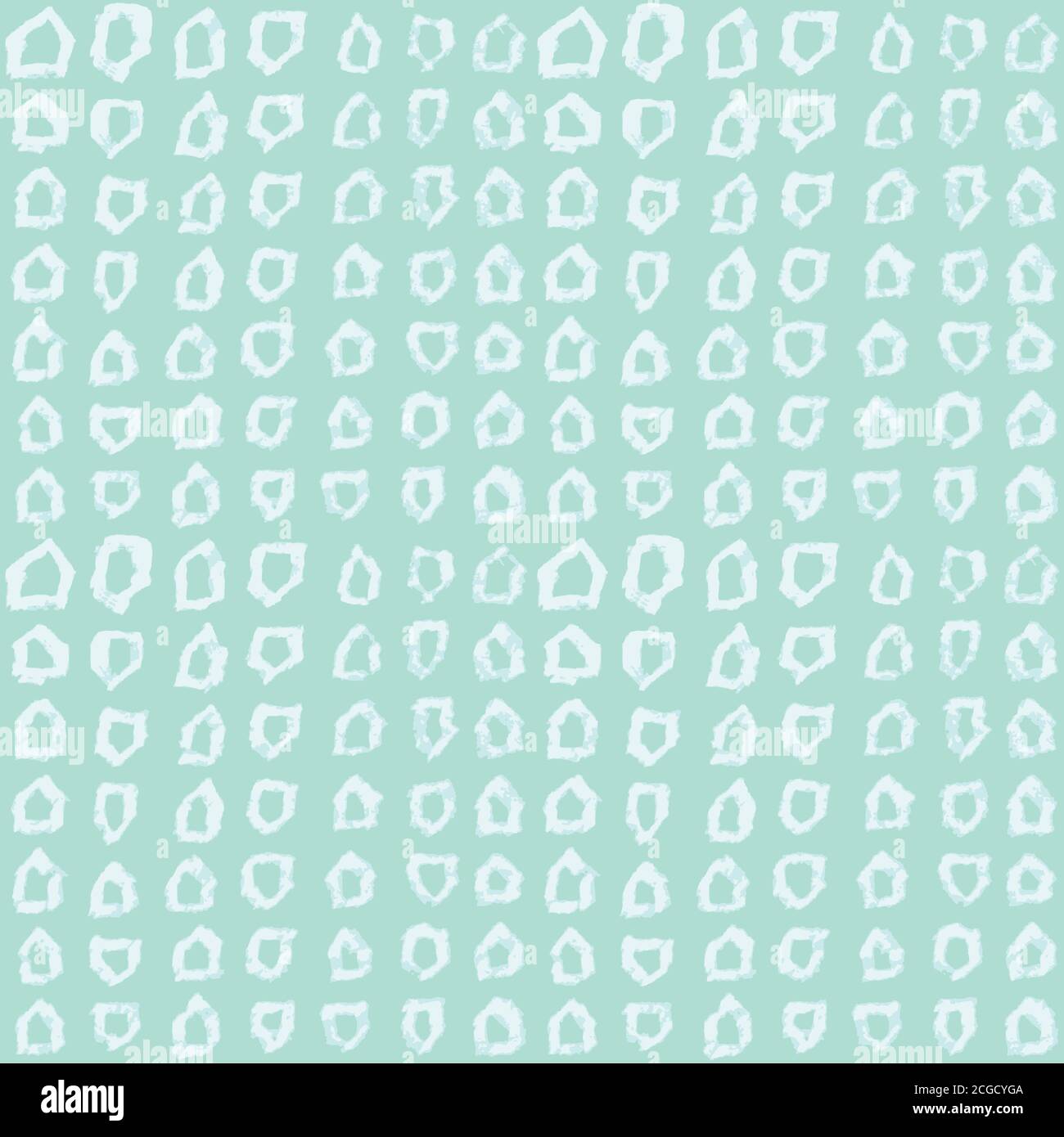 Motif abstrait vert clair avec formes blanches dessinées à la main. Arrière-plan graphique Banque D'Images