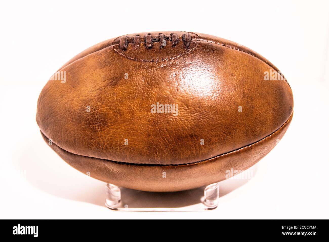 Ballon de football en cuir vintage Banque D'Images