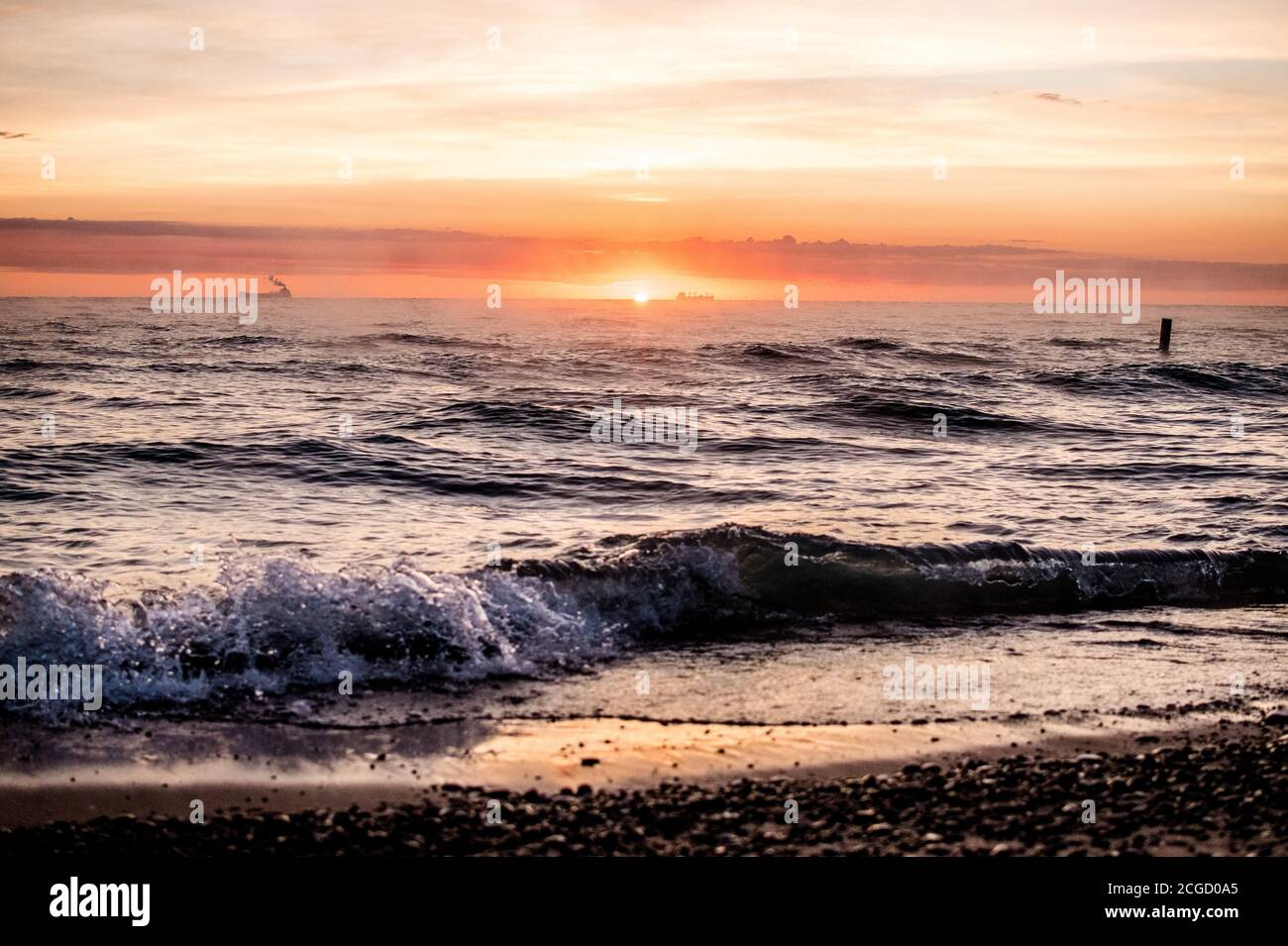 Lever du soleil sur le lac Huron Banque D'Images