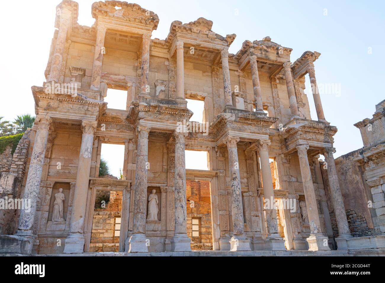 Bibliothèque de Celsus dans la ville antique d'Éphèse en Turquie. Banque D'Images